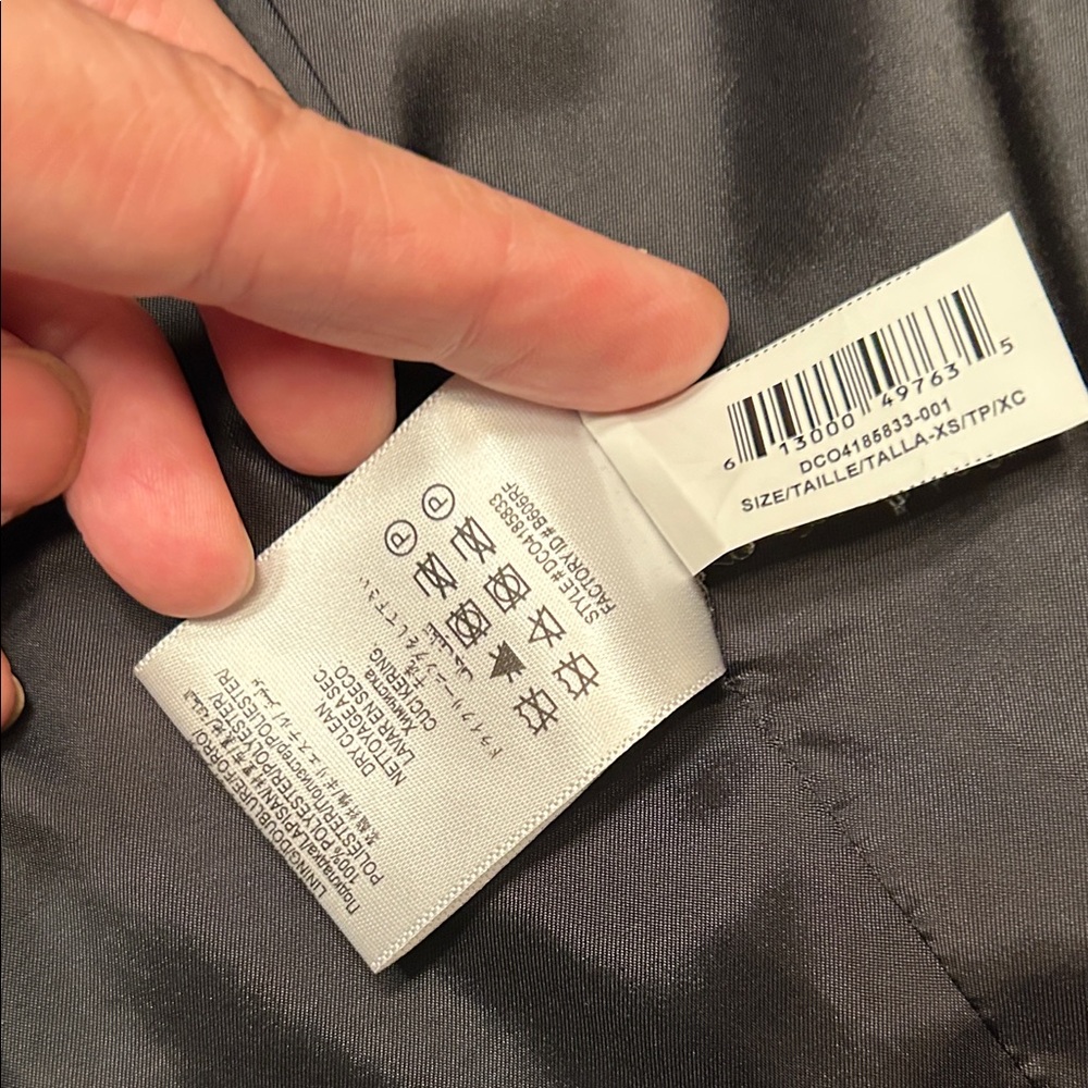 BCBGMaxAzria🩶 Metallic Gray/Black Double Breasted Long Blazer. Size XS - Picture 9 of 10